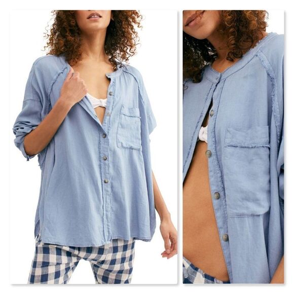 NEW Free People Keep it Simple Button Blouse sz Sm - Picture 1 of 8